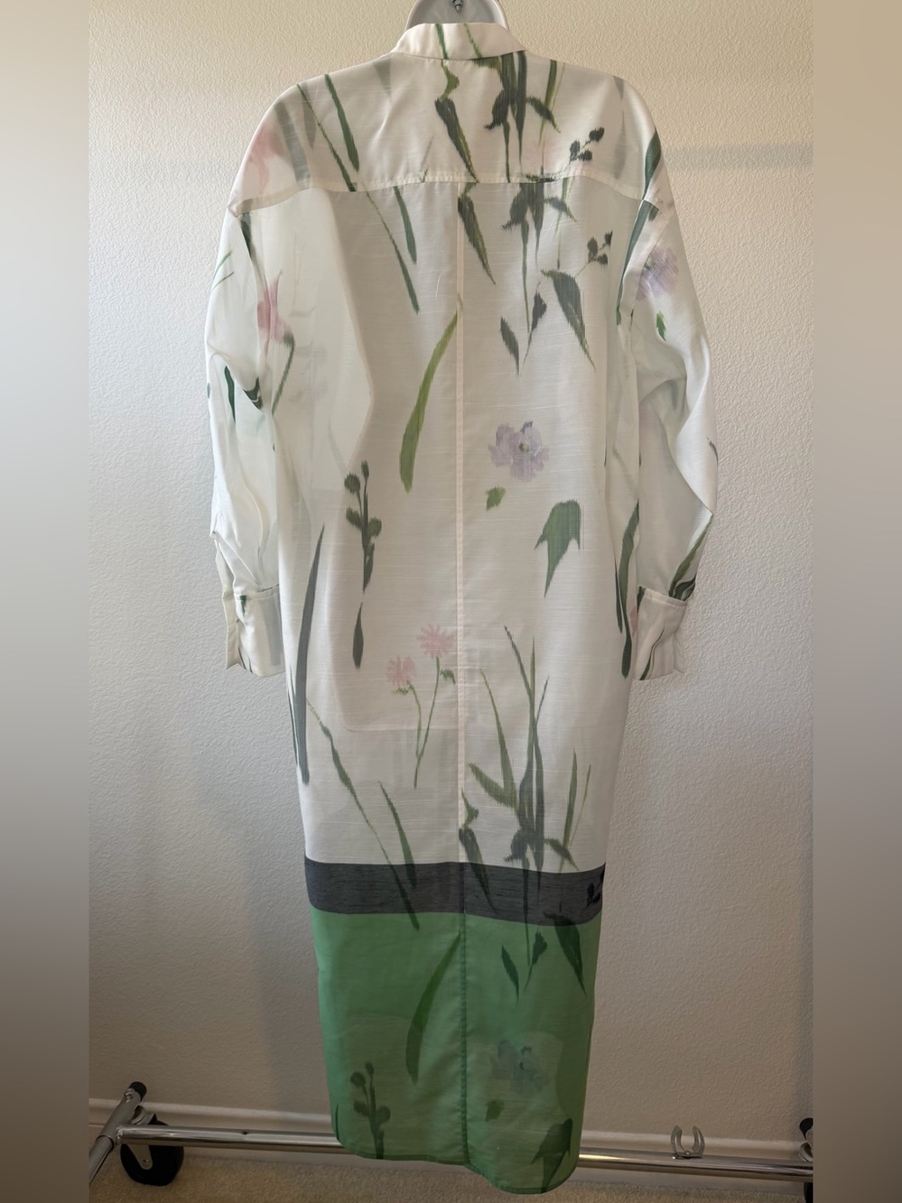 Mame Kurogouchi Sheer Floral Button Front Dress Size 2 - Picture 4 of 15